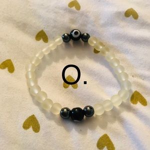 O. Evil Eye Blessed and Beaded Bracelet
